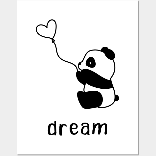 Cute Kawaii Panda With Heart Poster by kiwiprints