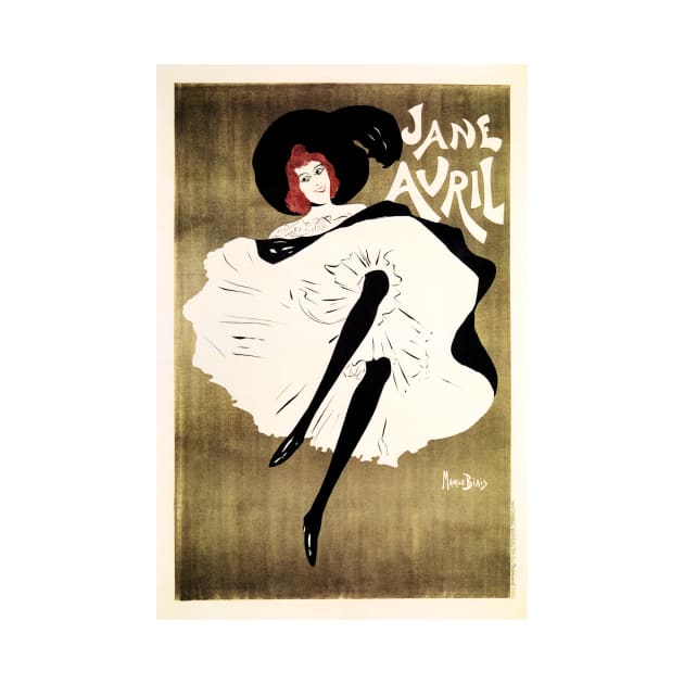 JANE AVRIL Can-Can Dancer Vintage Theater Advertisement by French Poster Artist Maurice Biais by vintageposters