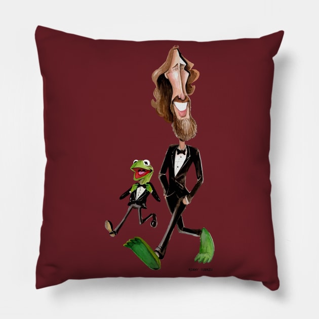 Steppin' Out with Jim and Kermit Pillow by Durkinworks