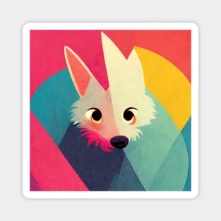 Cute geometric wolf Magnet