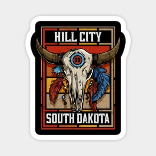 Hill City South Dakota Native American Bison Skull Magnet