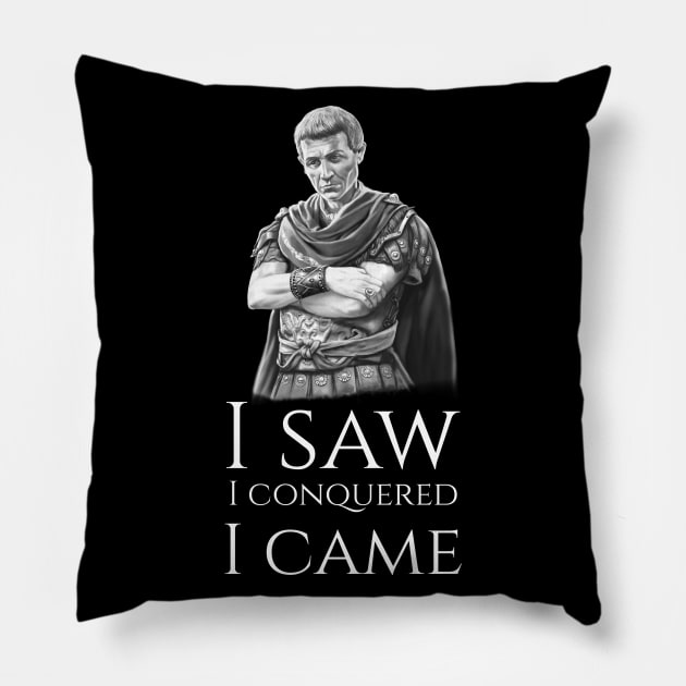 Funny Julius Caesar Latin Quote Veni Vidi Vici Sexual Twist Pillow by Styr Designs