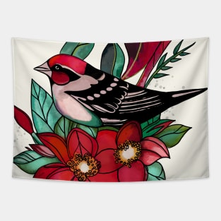 Neotraditional sparrow design Tapestry