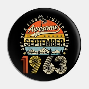 Awesome Since September 1963 Vintage 60th Birthday Pin