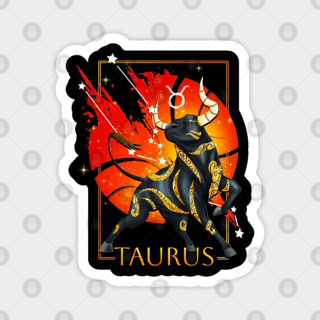 The Raging Taurus- Zodiac Sign - Earth Sign Magnet by Roy's Disturbia