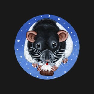 Black Hooded Rat Christmas T-Shirt