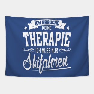 Ich muss nur skifahren (white) Tapestry