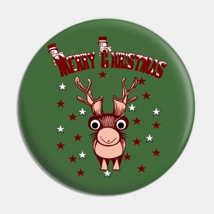 Merry Christmas Reindeer Pin