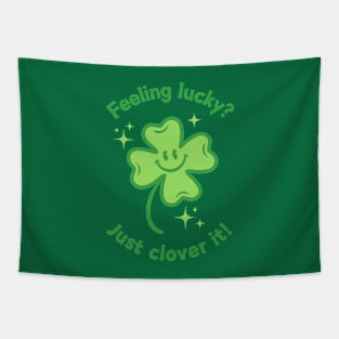 Cute four leaf lucky clover Tapestry