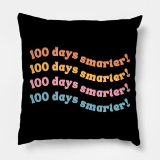 Retro Simple Colorful Pink 100 Days Smarter Pink Pillow