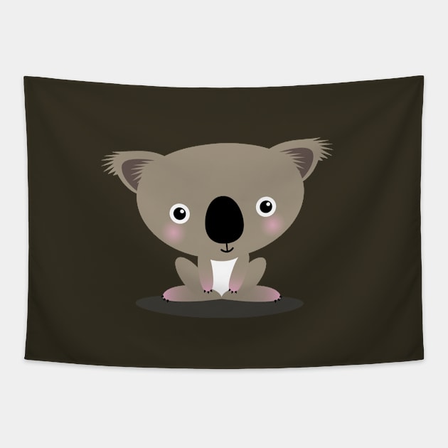 Kawaii Koala Illustration Tapestry by Piakolle