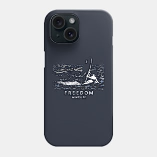 Windsurfing FREEDOM Windsurfer Planing over Ocean Sea Waves Phone Case