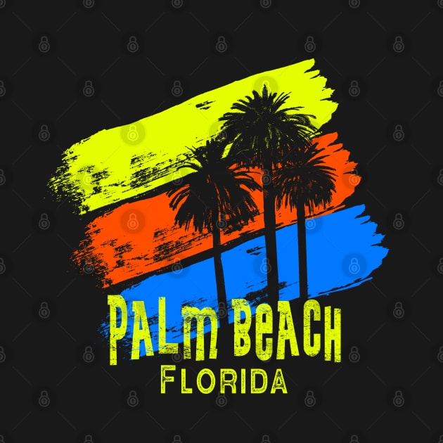 Palm Beach Florida Retro with Palm Trees by tropicalteesshop