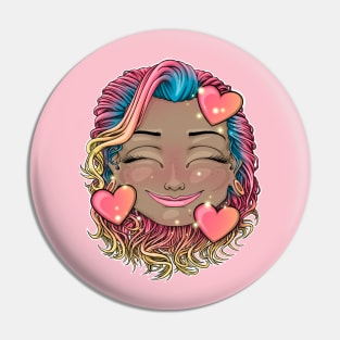 Reva prisma Love heart's face emoji Pin