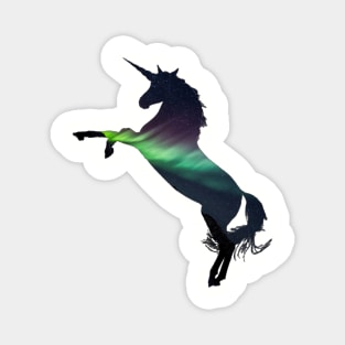 Aurora Borealis unicorn Silhouette Magnet