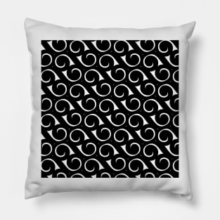 Wave Pattern in Black Pillow