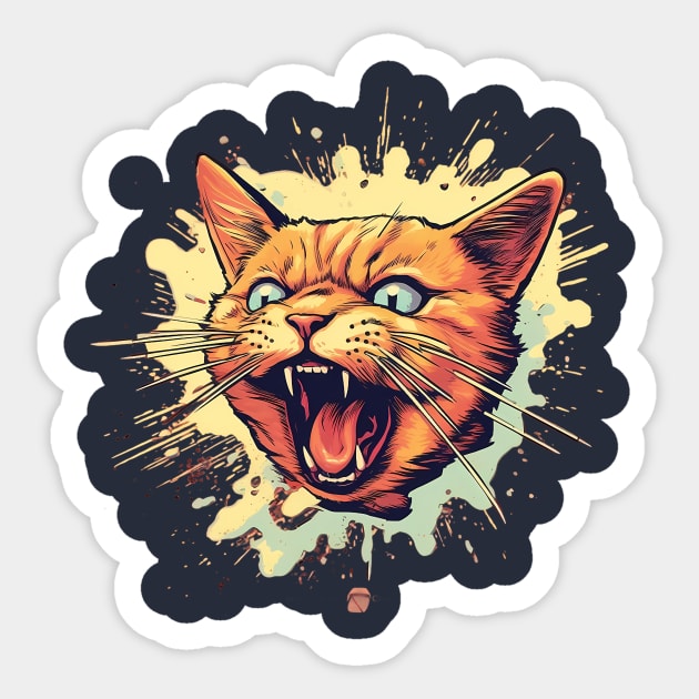 Angry Cat React | Sticker