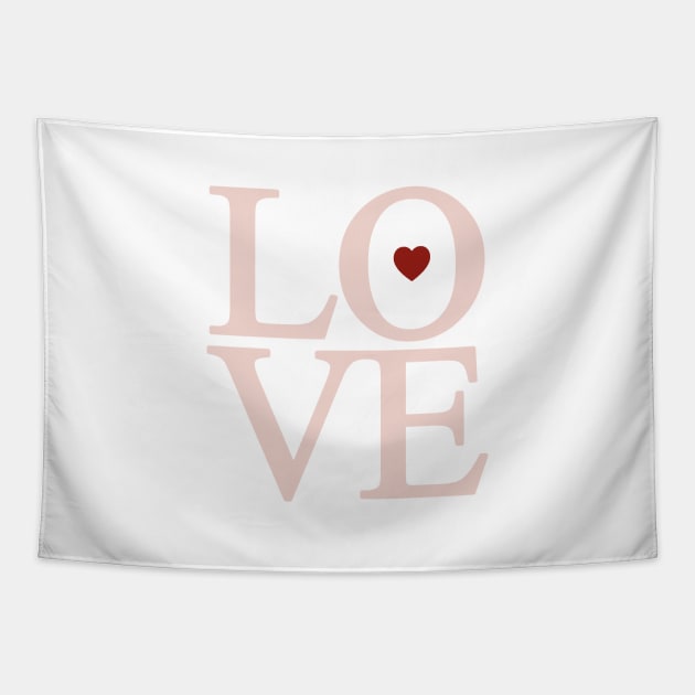 Heart Shaped Blush Love Tapestry by DailyQuote