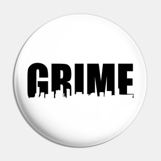 Grime Birmingham Skyline - BLACK Pin