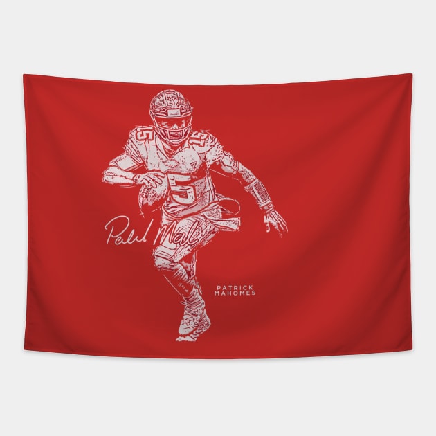 Patrick Mahomes Kansas City Mono Tapestry by MASTER_SHAOLIN