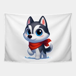 Cute Husky Tapestry