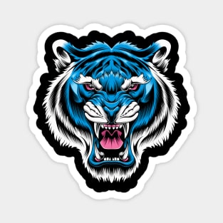 Blue Tiger Head Magnet