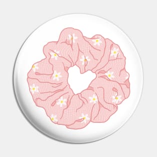 Light pink hair scrunchie with daisies Pin