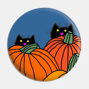 Two Cats in the Pumpkin Patch Pin