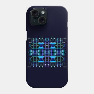African Symbolic  Design in Blues - "The Knowledge of Tradition" Phone Case