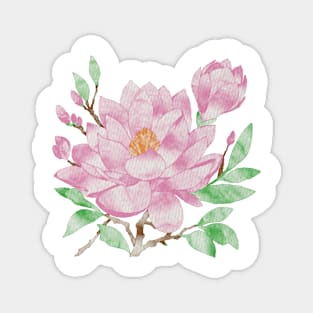 Messy watercolor magnolia Magnet