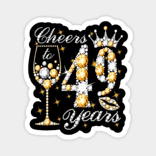 Cheers To 49 Years Old Happy 49th Birthday Queen Drink Wine Magnet