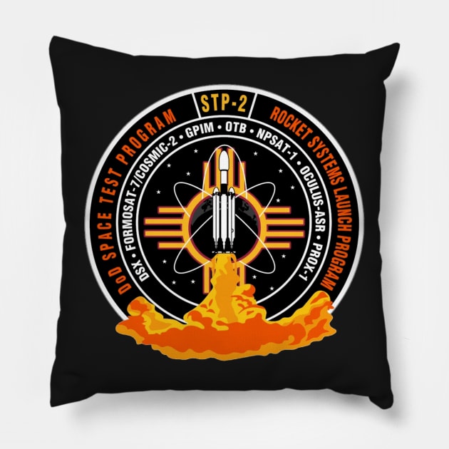 SpaceX’s Falcon Heavy Rocket Insignia Mission Patch Design Pillow by EphemeraKiosk