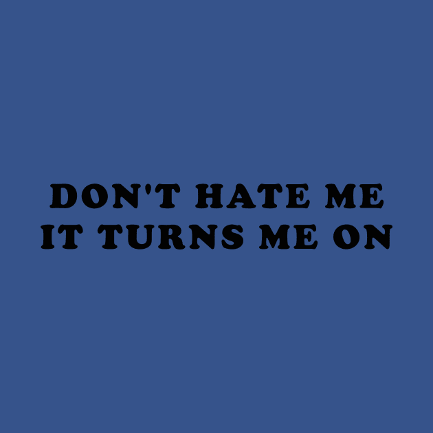 Don’t Hate Me It Turns Me On Funny Saying by elhlaouistore