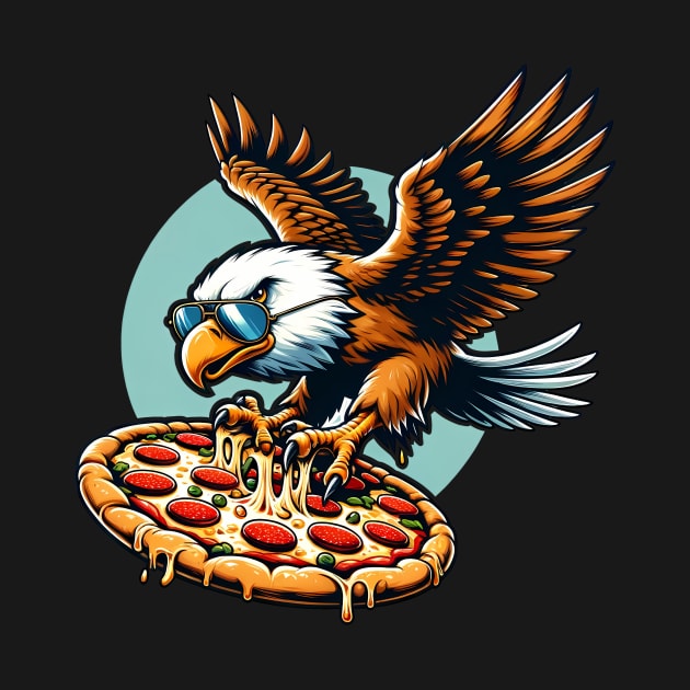 Funny Eagle hunting for Pizza by dukito