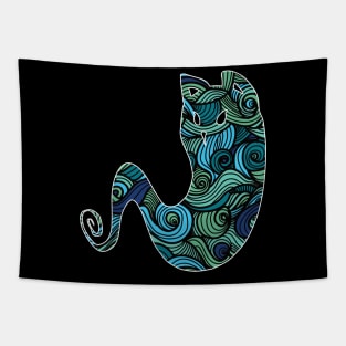 Funny cat ghost colorful t-shirt Tapestry