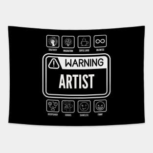 Artist. Funny and Creative, Black and White. Sarcastic. Artist Reference Tapestry