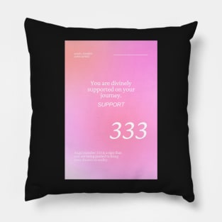 Angel Number 333 Pink Aura Pillow