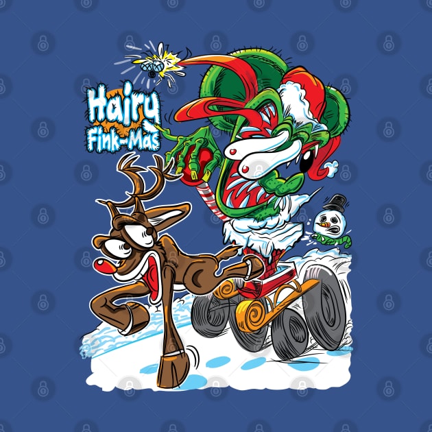 Santa Fink on a 4wd Sleigh Rudolf the Red Nosed Reindeer by eShirtLabs