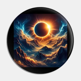 Solar Eclipse over mystical landscape Pin