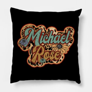 Retro Michael Gifts Name Rose Flowers Personalized Styles Pillow