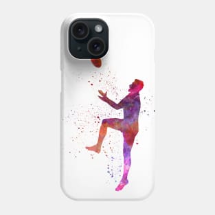 Rugby man player  in watercolor Phone Case