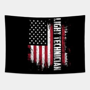 Light Technician: Official Lighting Technician USA Flag Tapestry