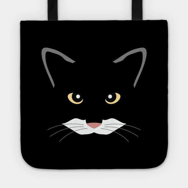 Black Cat Face Silhouette Black Cat Tote Teepublic