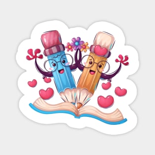 Cute pencils Valentines day Magnet