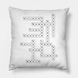 (1948TWON) Crossword pattern with words from a famous 1948 science fiction book. Pillow