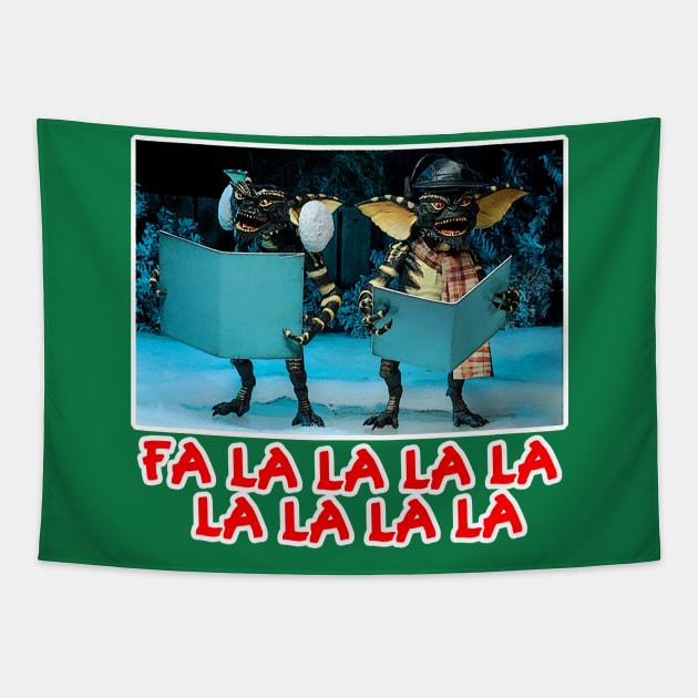 Gremlins Caroling Tapestry by BigOrangeShirtShop