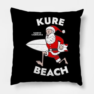 Kure Beach, NC Christmas Vacationing Skiing Santa Pillow
