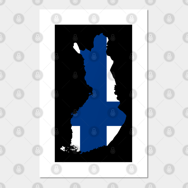 Finland Flag Map - Suomen lippu - Finland lover - Finland Lover - Posters  and Art Prints | TeePublic