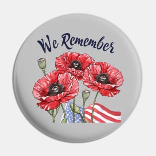 We remember, Memorial Day, American Patriot, Poppy Pin