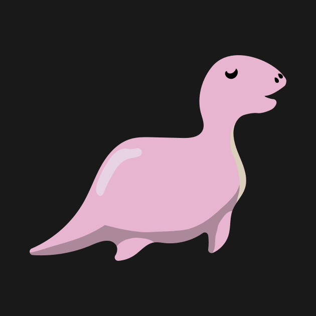 Long neck dinosaur pink cute by Tjstudio